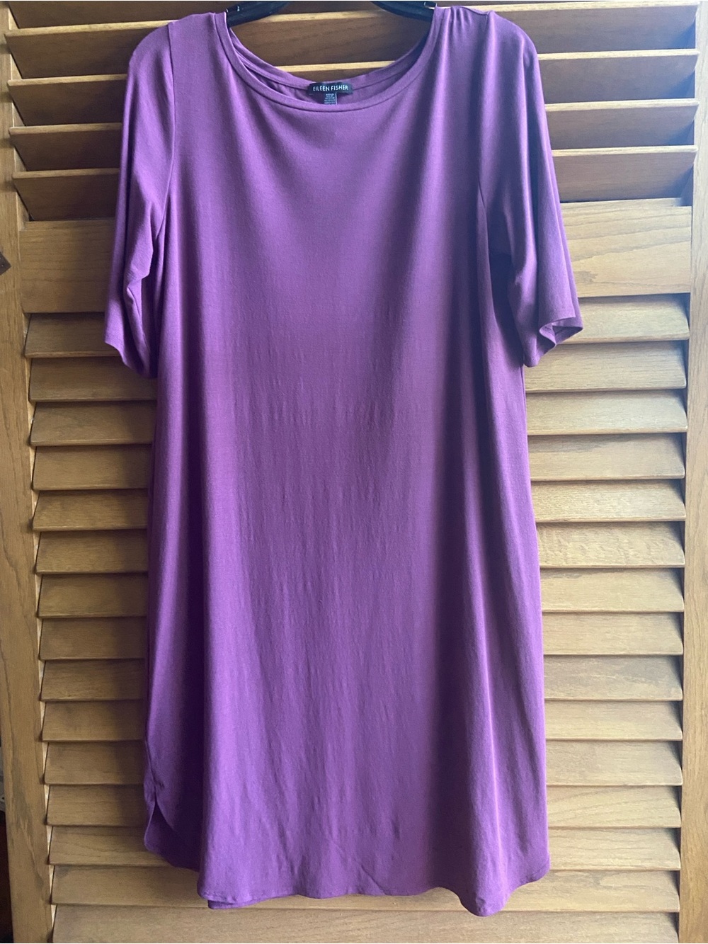 Eileen Fisher Plum Short-Sleeve Swing Tunic